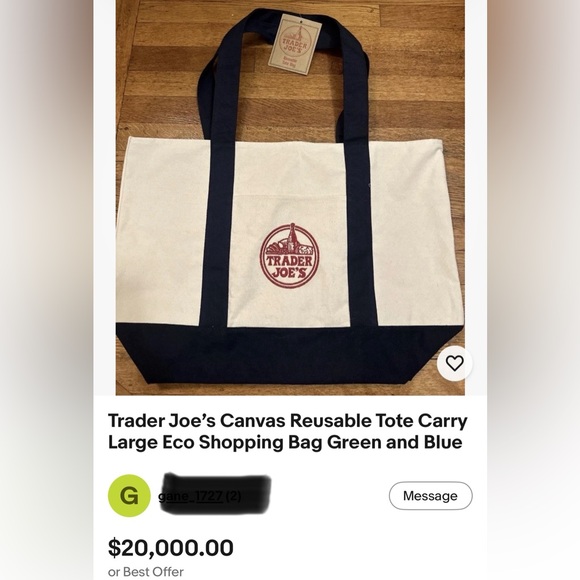 Trader Joe's Limited Edition Large Canvas Tote Bag - Picture 10 of 10